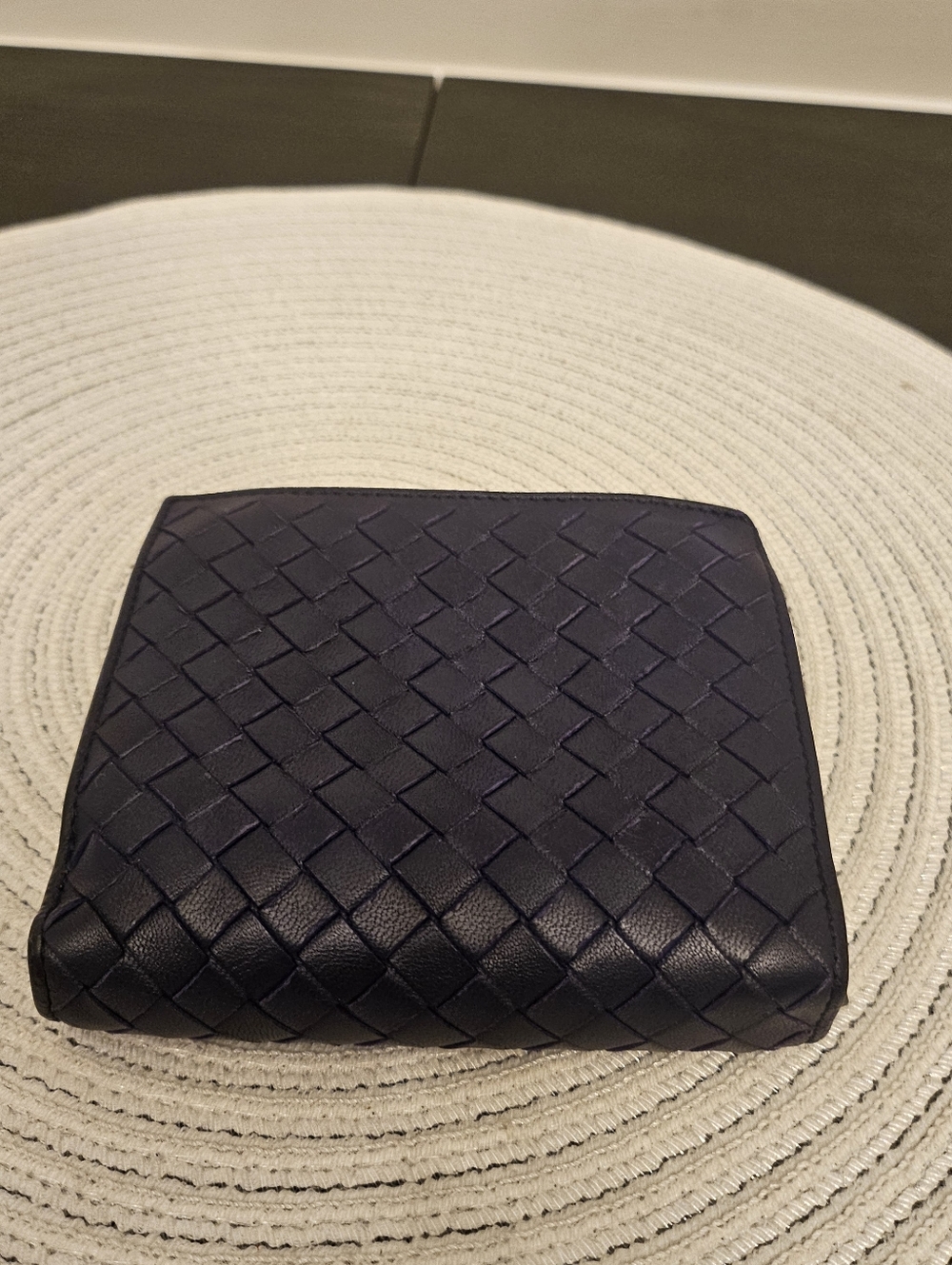 Bottega Veneta Intrecciato Leather Wallet w/ Zip Coin Dark Purple - Picture 2 of 10